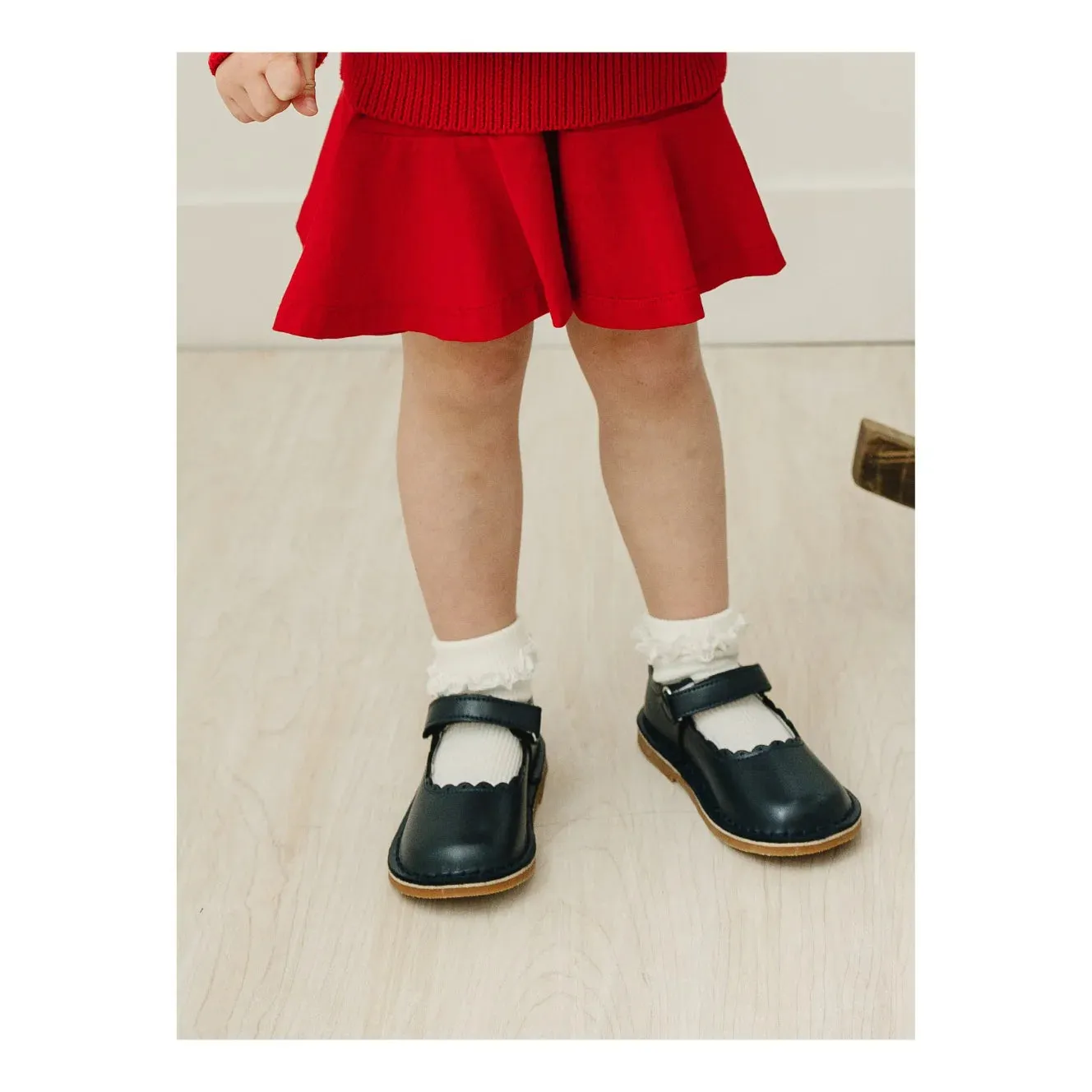 Caitlin Navy Scalloped Mary Jane