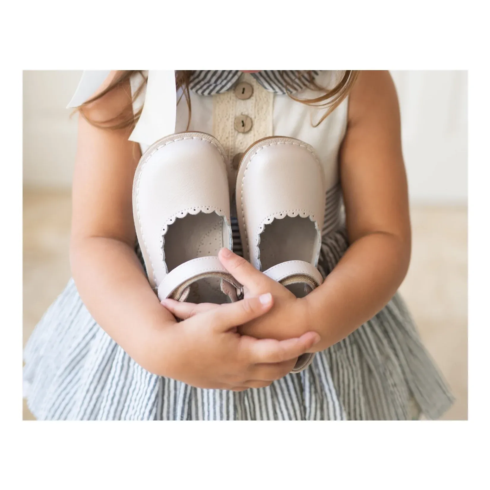 Caitlin Scalloped Mary Jane - Almond