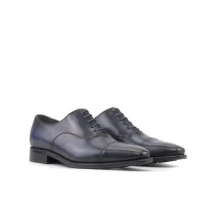 Cap Toe Oxford in Burnished Navy Box Calf