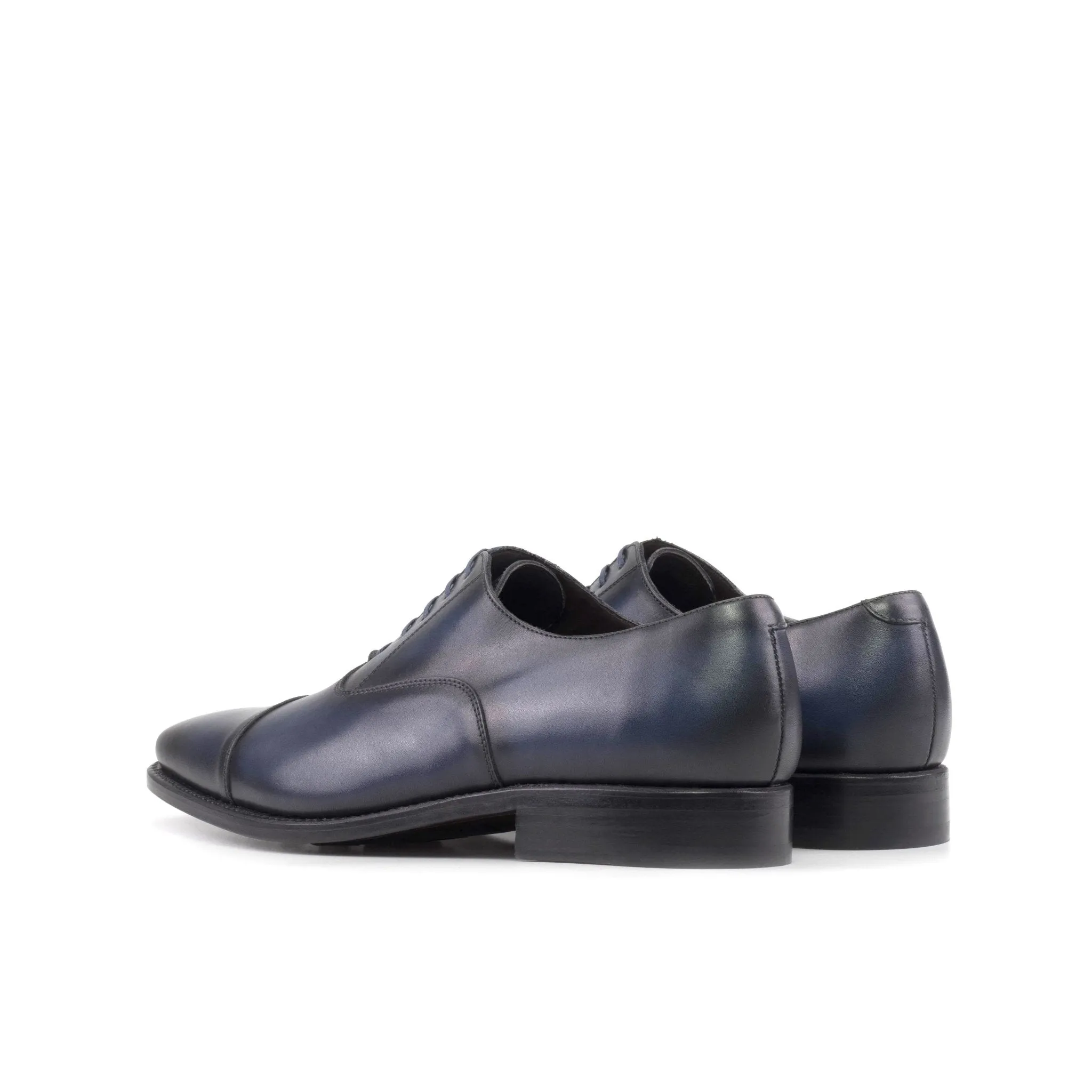 Cap Toe Oxford in Burnished Navy Box Calf