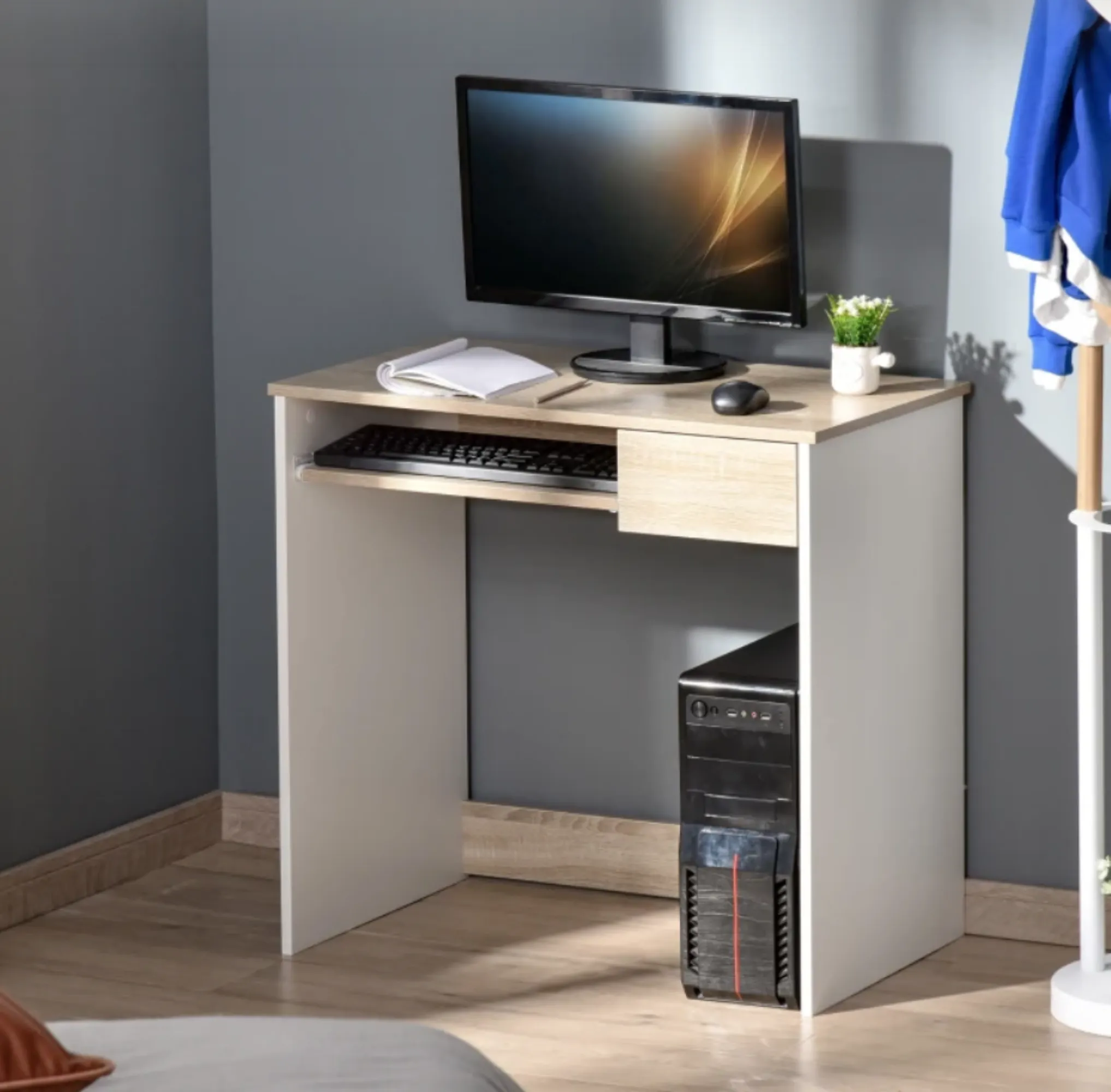 Children's Homework and Computer Desk | Storage | Natural & White | 6 Years 