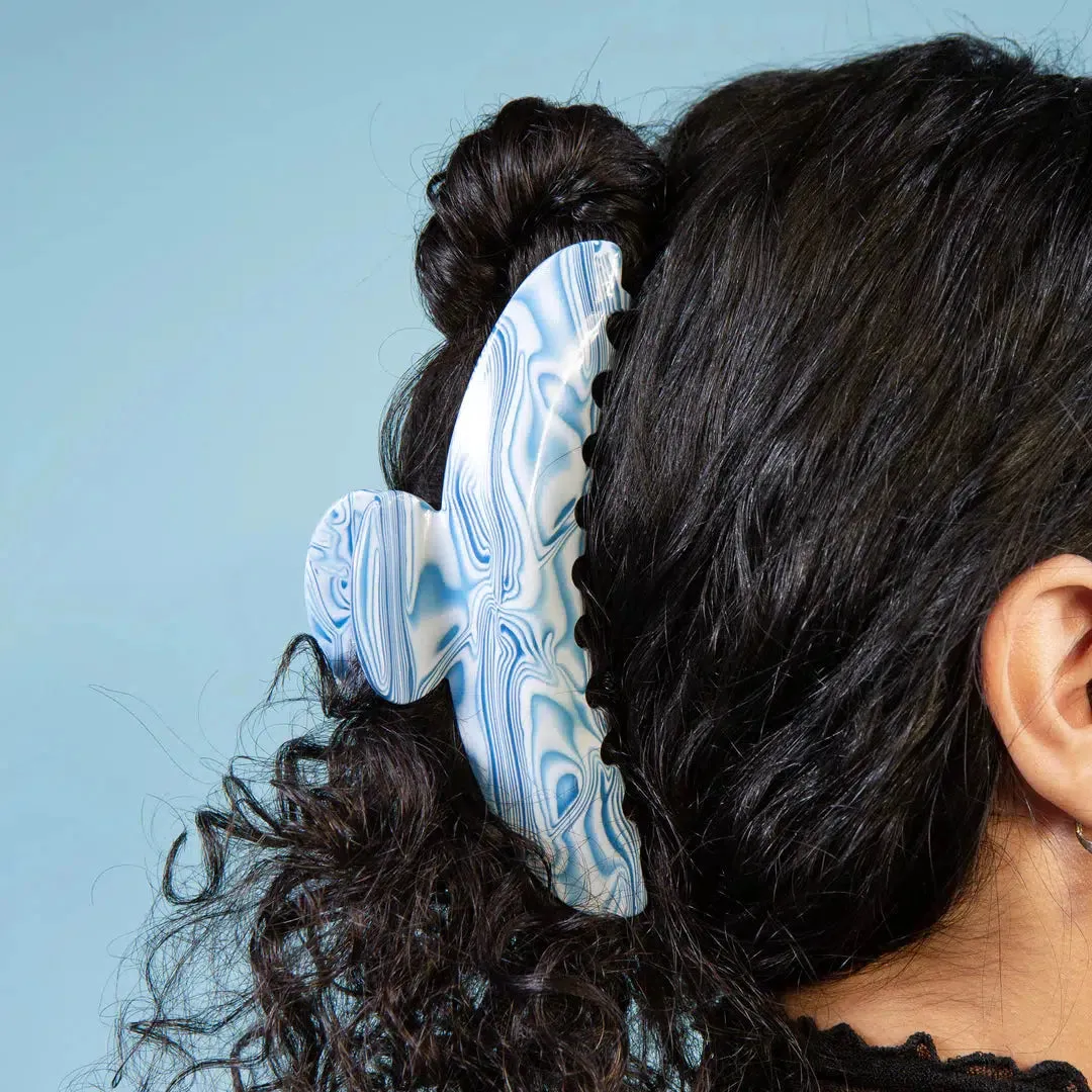 Chunks - Dolly hair claw - Marbled Blue