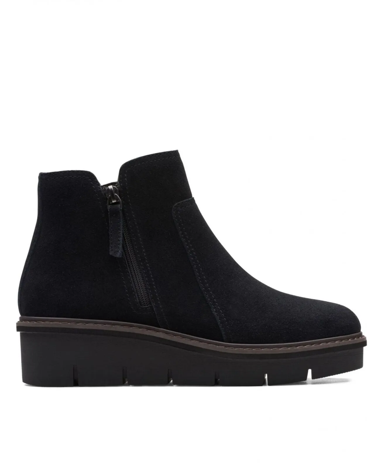Clarks Women's Airabell Zip Ankle Boot 26163310 Black Suede 10M