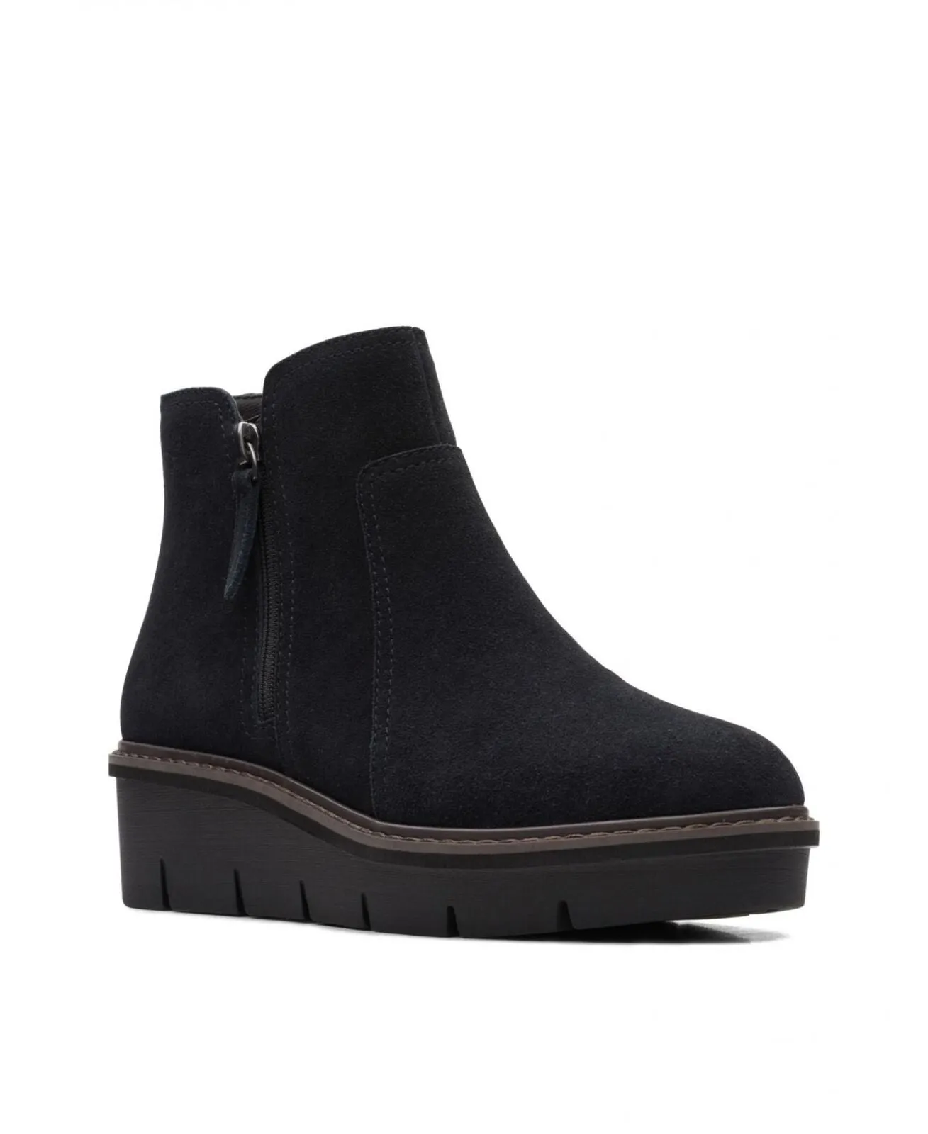 Clarks Women's Airabell Zip Ankle Boot 26163310 Black Suede 10M
