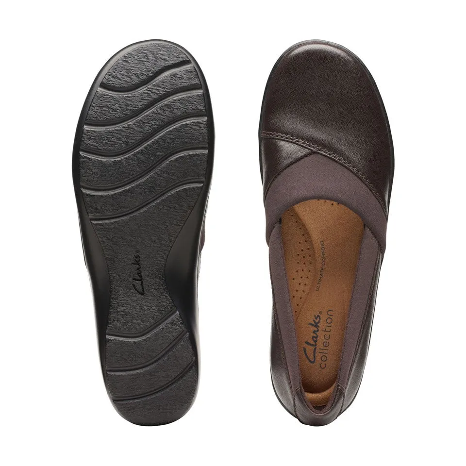 Clarks Women's Cora Charm Dark Brown Leather 26174185
