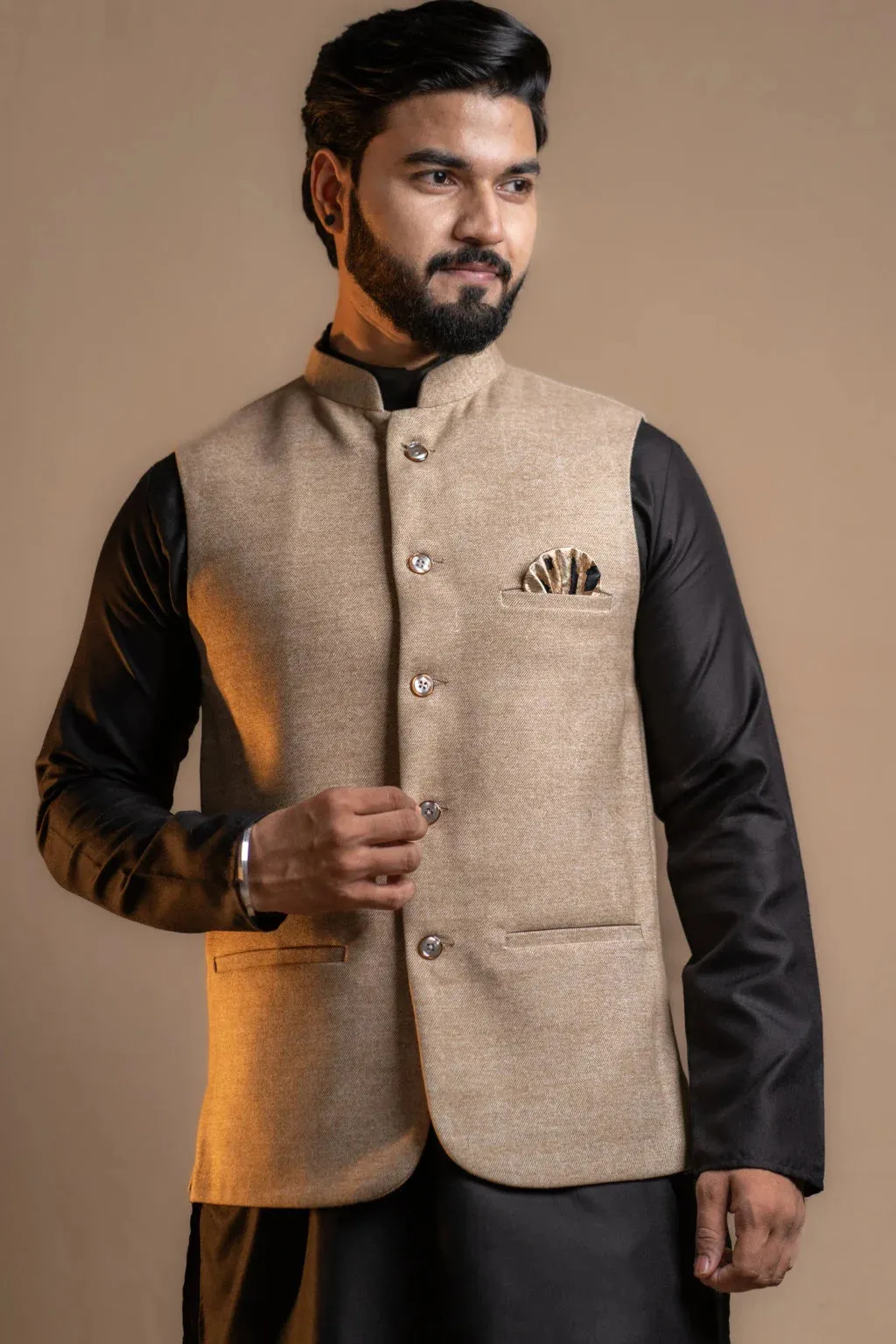 Classic Beige Nehru Jacket