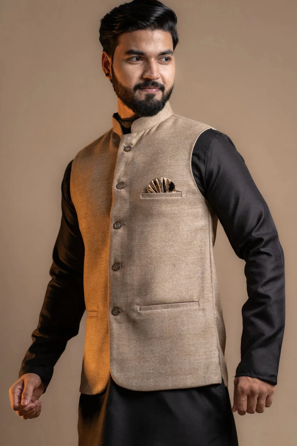 Classic Beige Nehru Jacket