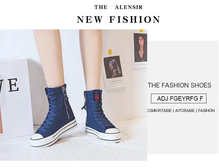 Classic Canvas Sneakers with Metal Decoration for Women - Perfect for Alternative Style