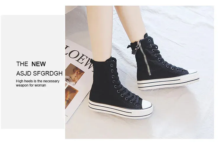 Classic Canvas Sneakers with Metal Decoration for Women - Perfect for Alternative Style