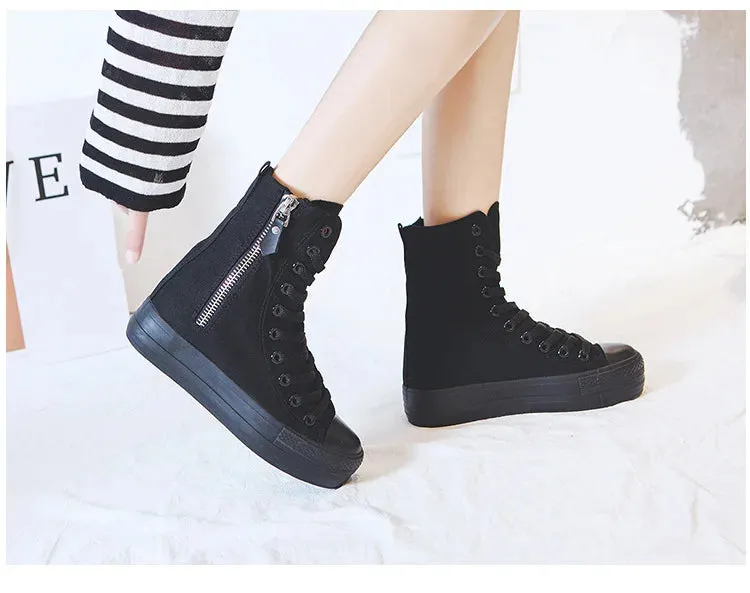 Classic Canvas Sneakers with Metal Decoration for Women - Perfect for Alternative Style