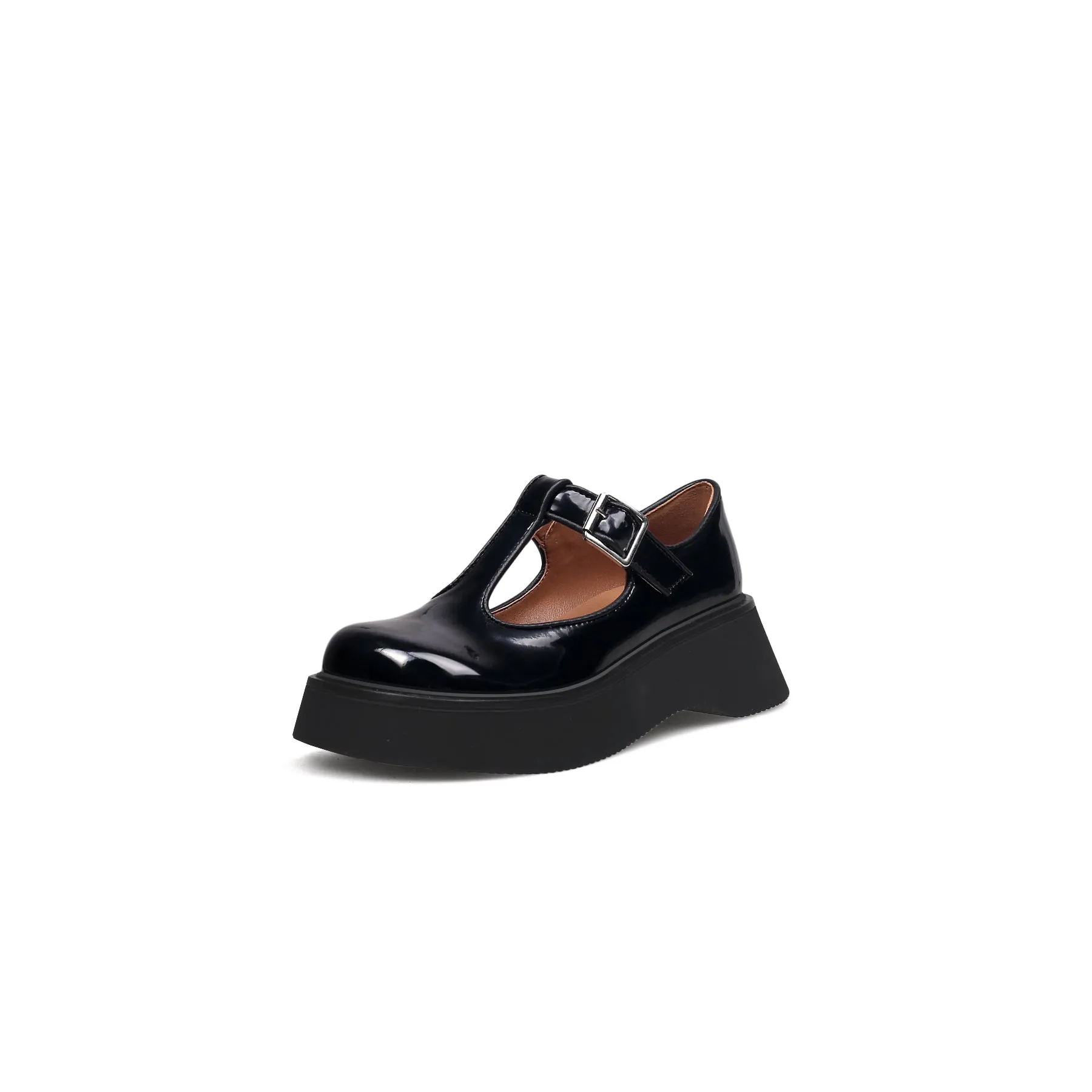 Classic T-Strap Leather Mary Jane Black