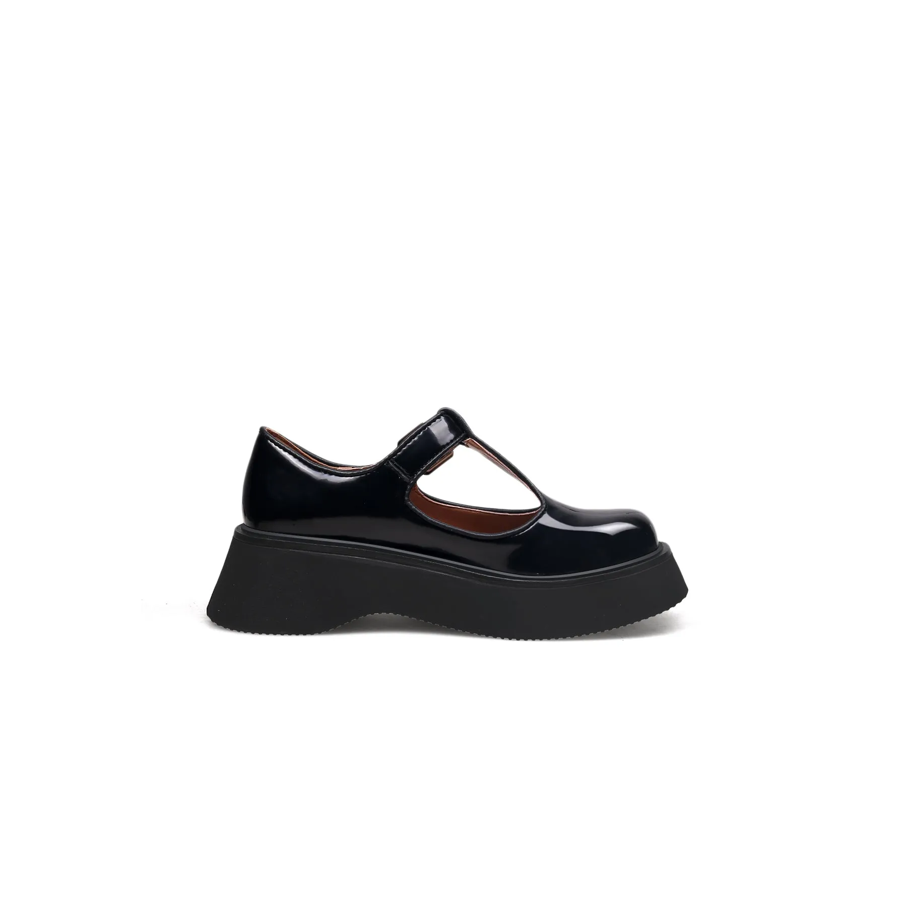 Classic T-Strap Leather Mary Jane Black
