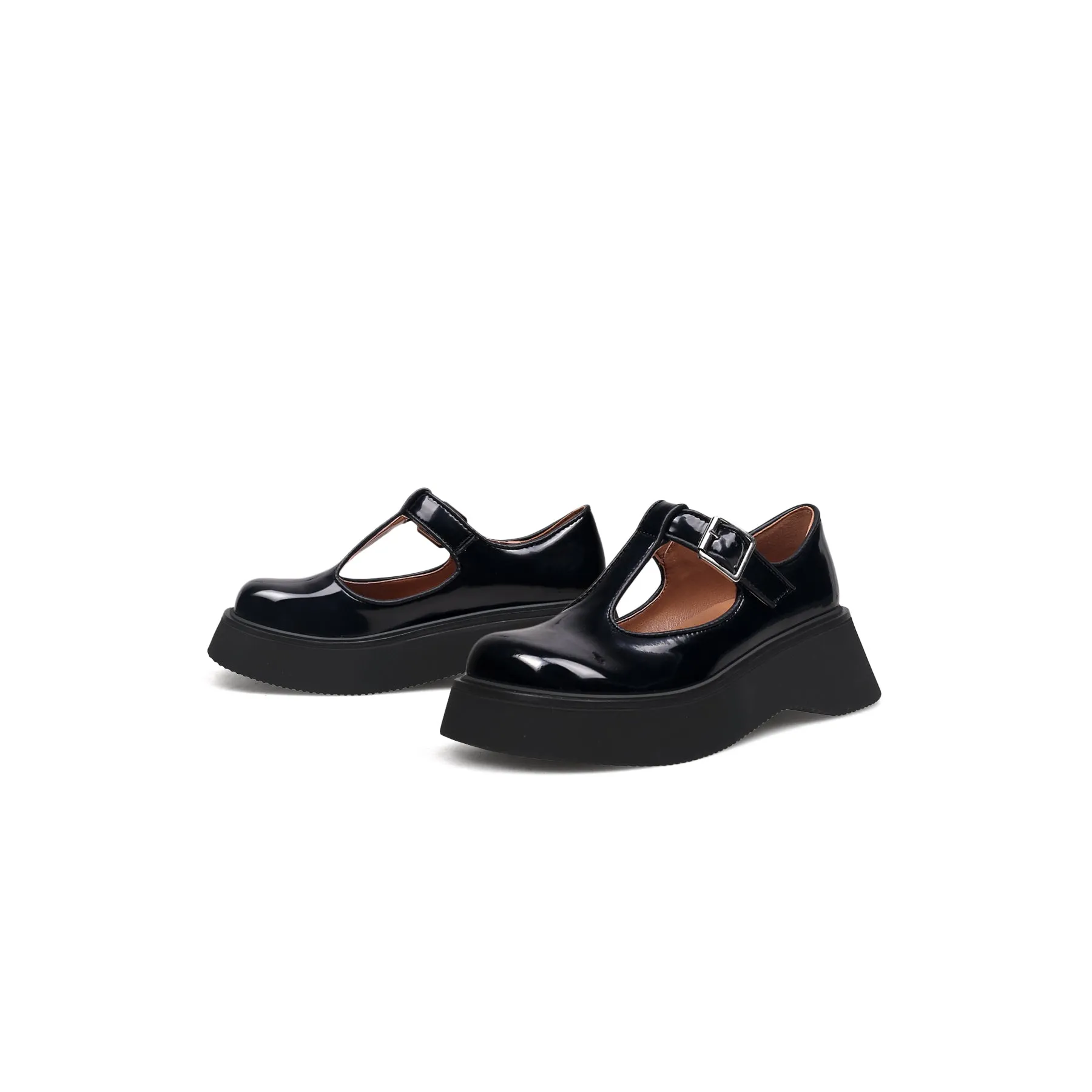 Classic T-Strap Leather Mary Jane Black