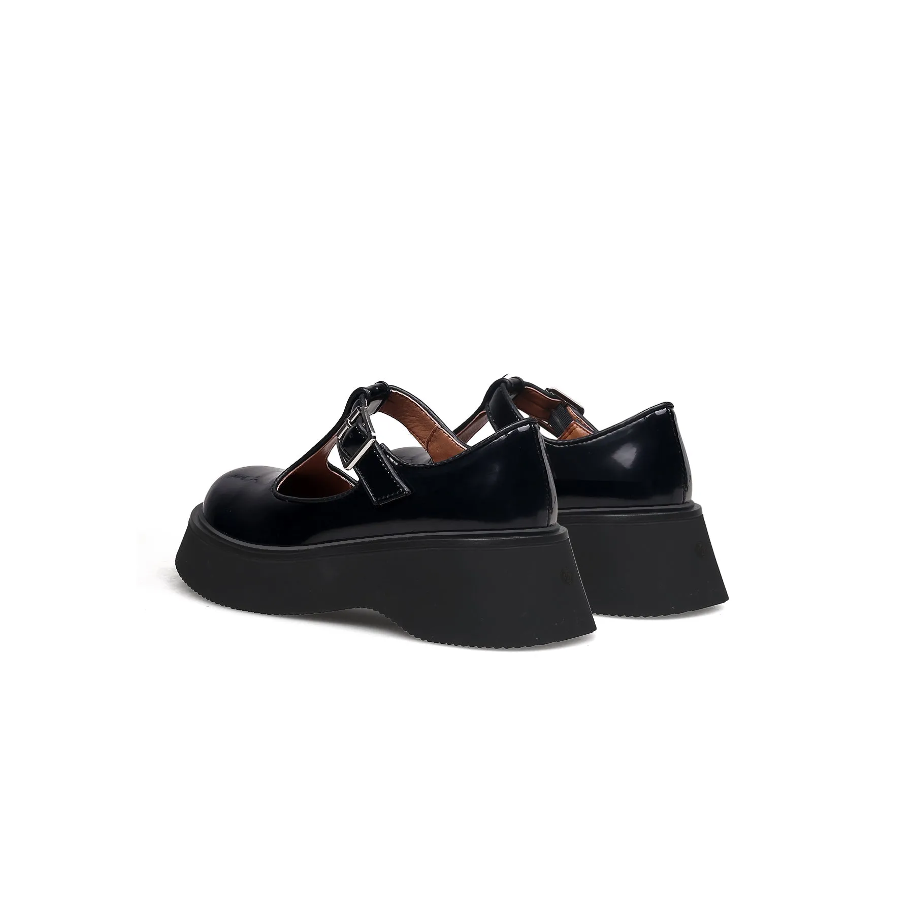 Classic T-Strap Leather Mary Jane Black