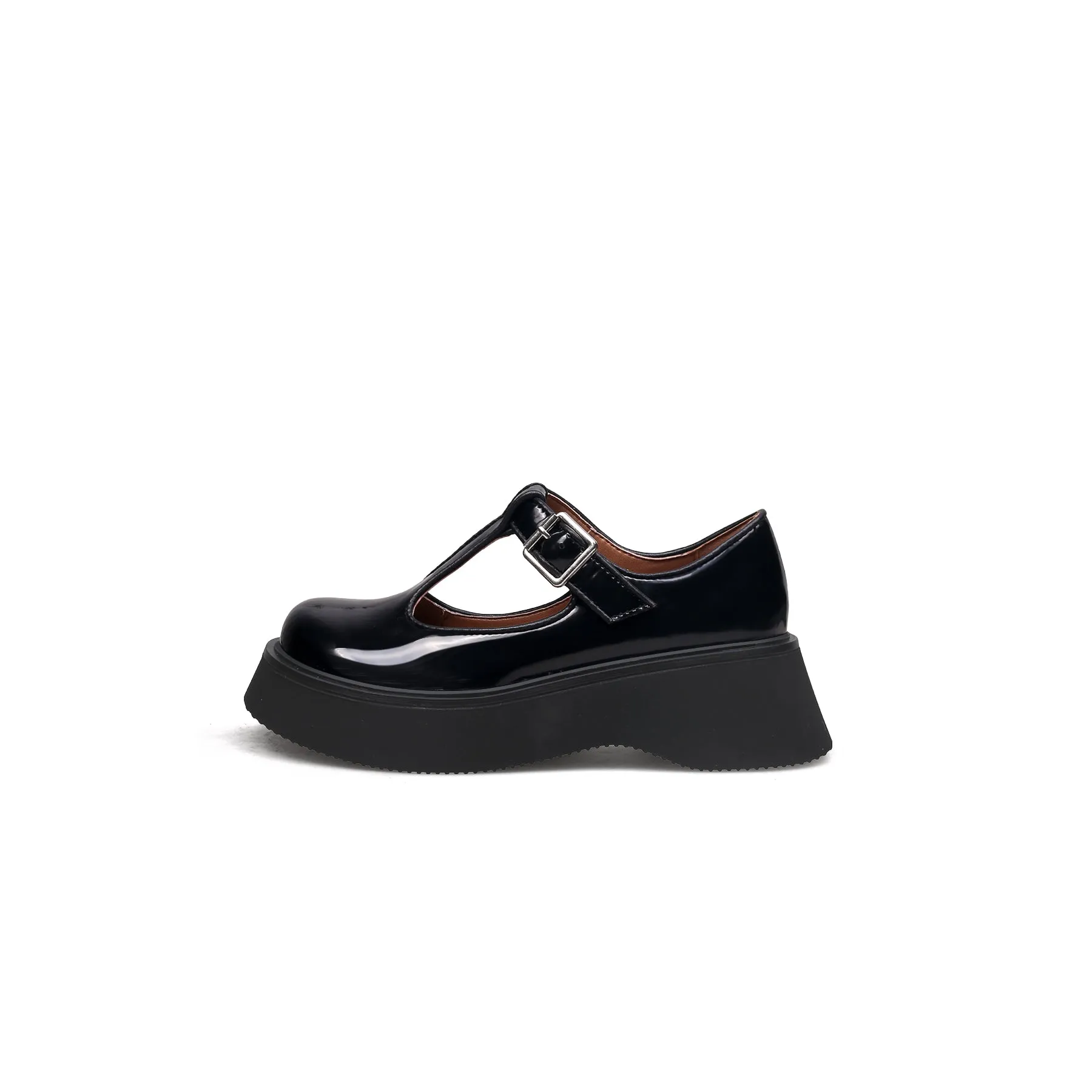 Classic T-Strap Leather Mary Jane Black