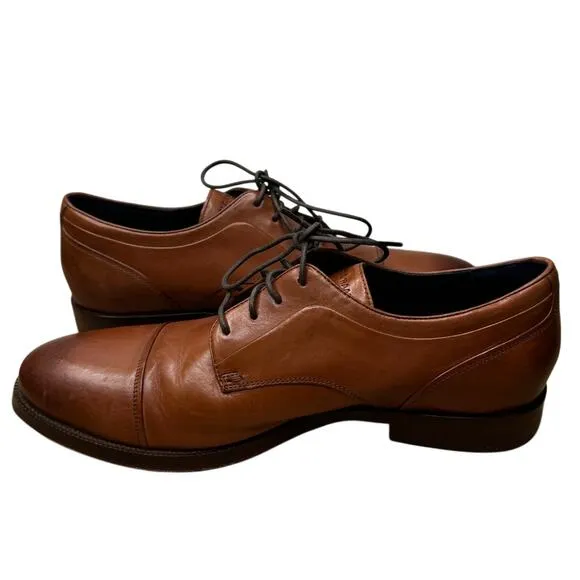 Cole Haan Men's Carnegie Cap Toe Derby Oxford Dress Shoe Brown Tan Leather