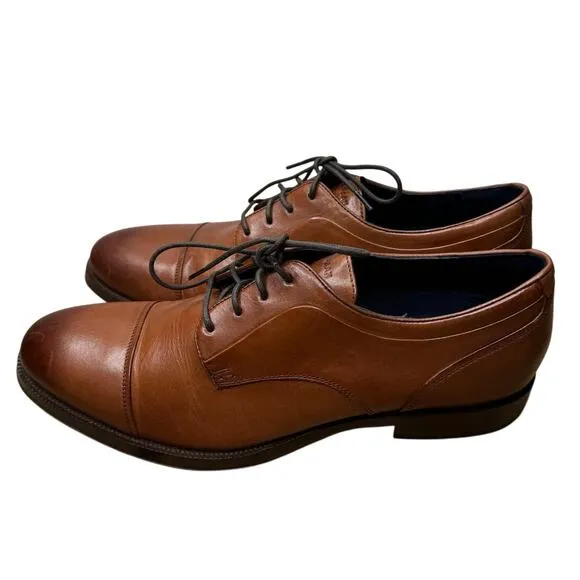 Cole Haan Men's Carnegie Cap Toe Derby Oxford Dress Shoe Brown Tan Leather
