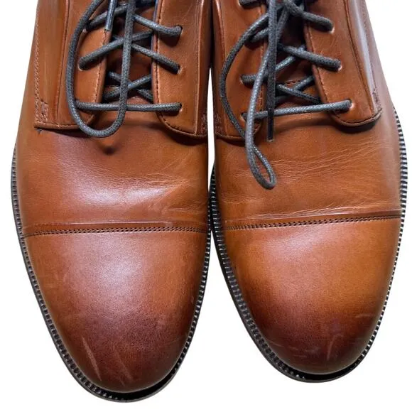 Cole Haan Men's Carnegie Cap Toe Derby Oxford Dress Shoe Brown Tan Leather