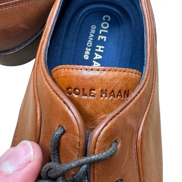 Cole Haan Men's Carnegie Cap Toe Derby Oxford Dress Shoe Brown Tan Leather