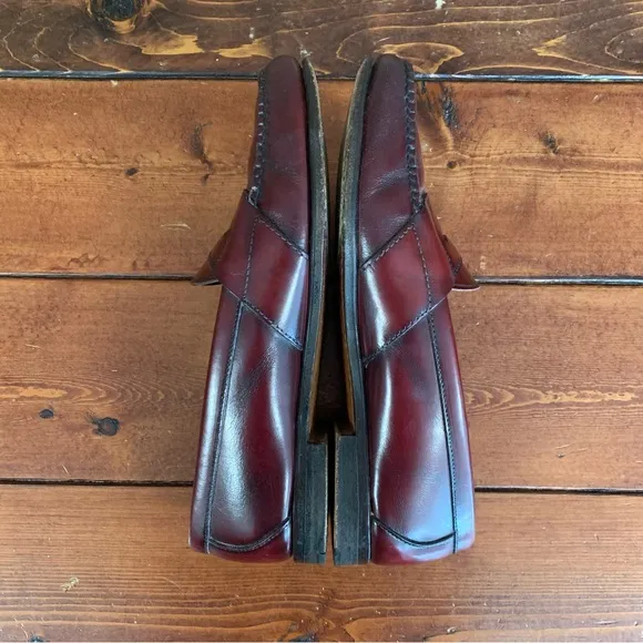 Cole Haan Vintage Men's USA Oxblood Leather Penny Loafers Size 10 1/2 D