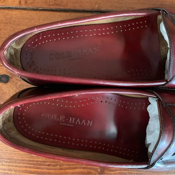 Cole Haan Vintage Men's USA Oxblood Leather Penny Loafers Size 10 1/2 D
