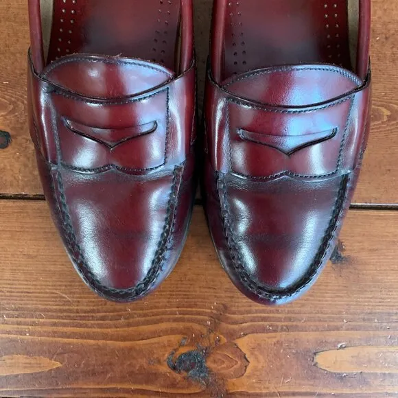 Cole Haan Vintage Men's USA Oxblood Leather Penny Loafers Size 10 1/2 D