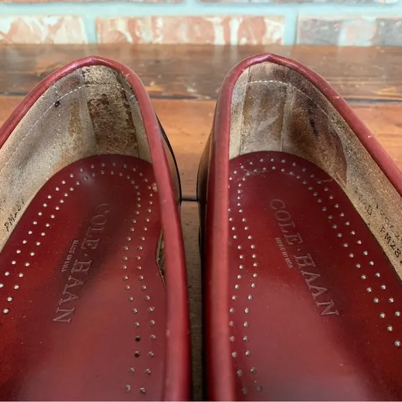 Cole Haan Vintage Men's USA Oxblood Leather Penny Loafers Size 10 1/2 D