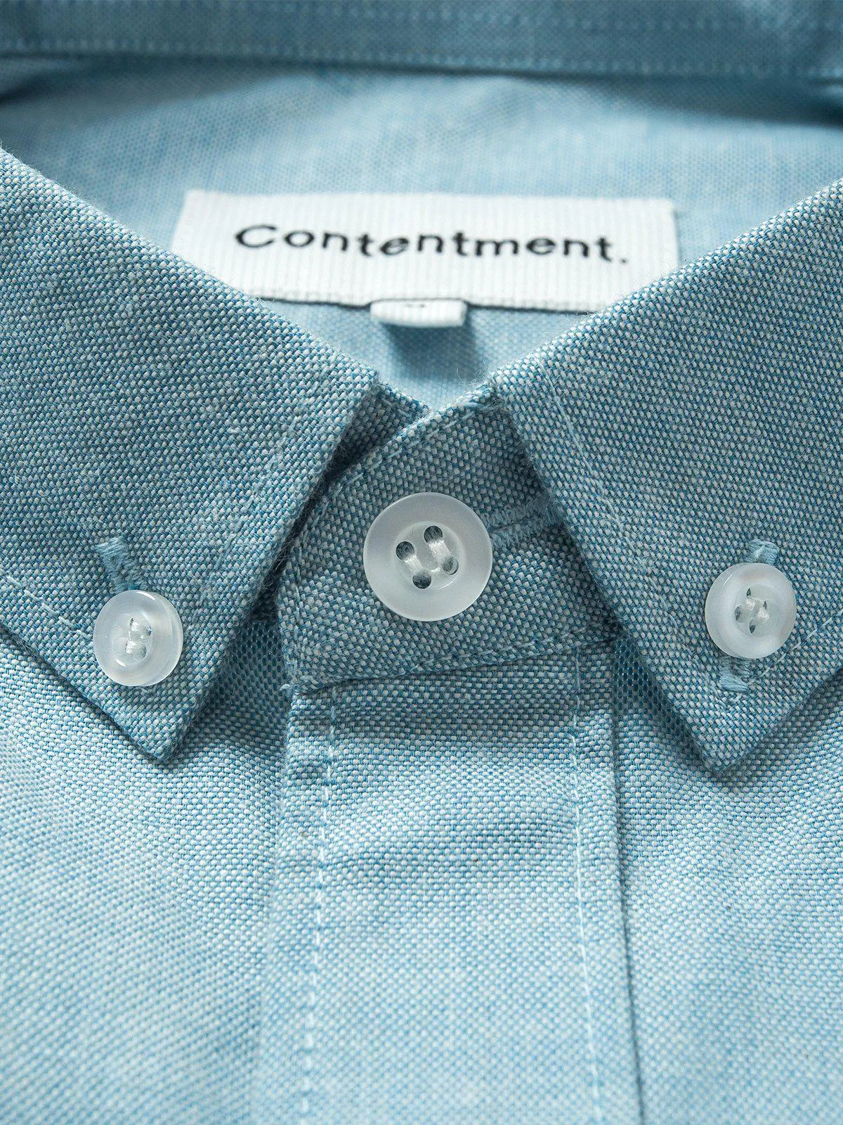 Contentment. Jetted Oxford Light Blue Shirt