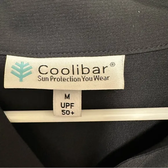 Coolibar Women’s Black Oxford Shirt Dress UPF 50  Sun Protection Size Medium