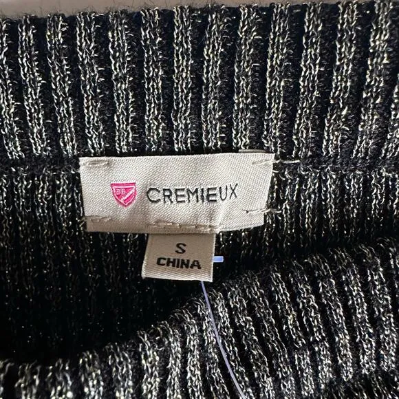 Cremieux Holiday Glam Knit Skirt Women's size Small NWT $79 black gold shimmer
