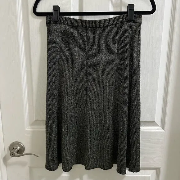 Cremieux Holiday Glam Knit Skirt Women's size Small NWT $79 black gold shimmer