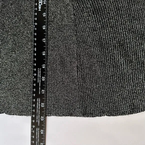 Cremieux Holiday Glam Knit Skirt Women's size Small NWT $79 black gold shimmer