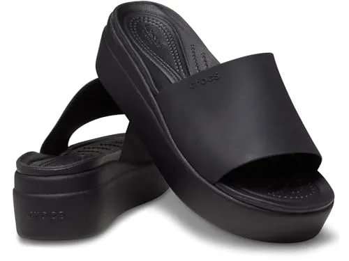 Crocs Women's Brooklyn Platform Slides Sandal, Black, Numeric_6