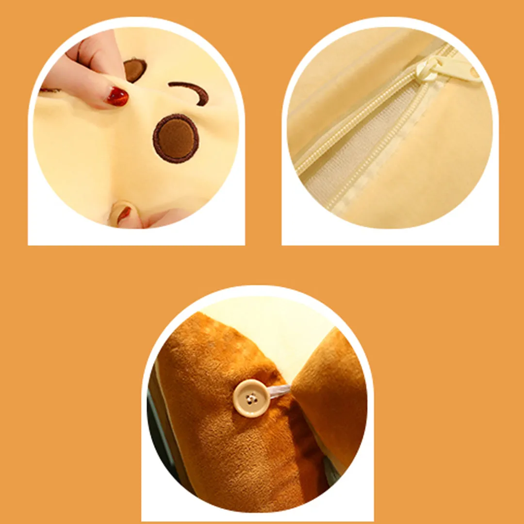 Cute Face Toast Bread Wedge Cushion Small