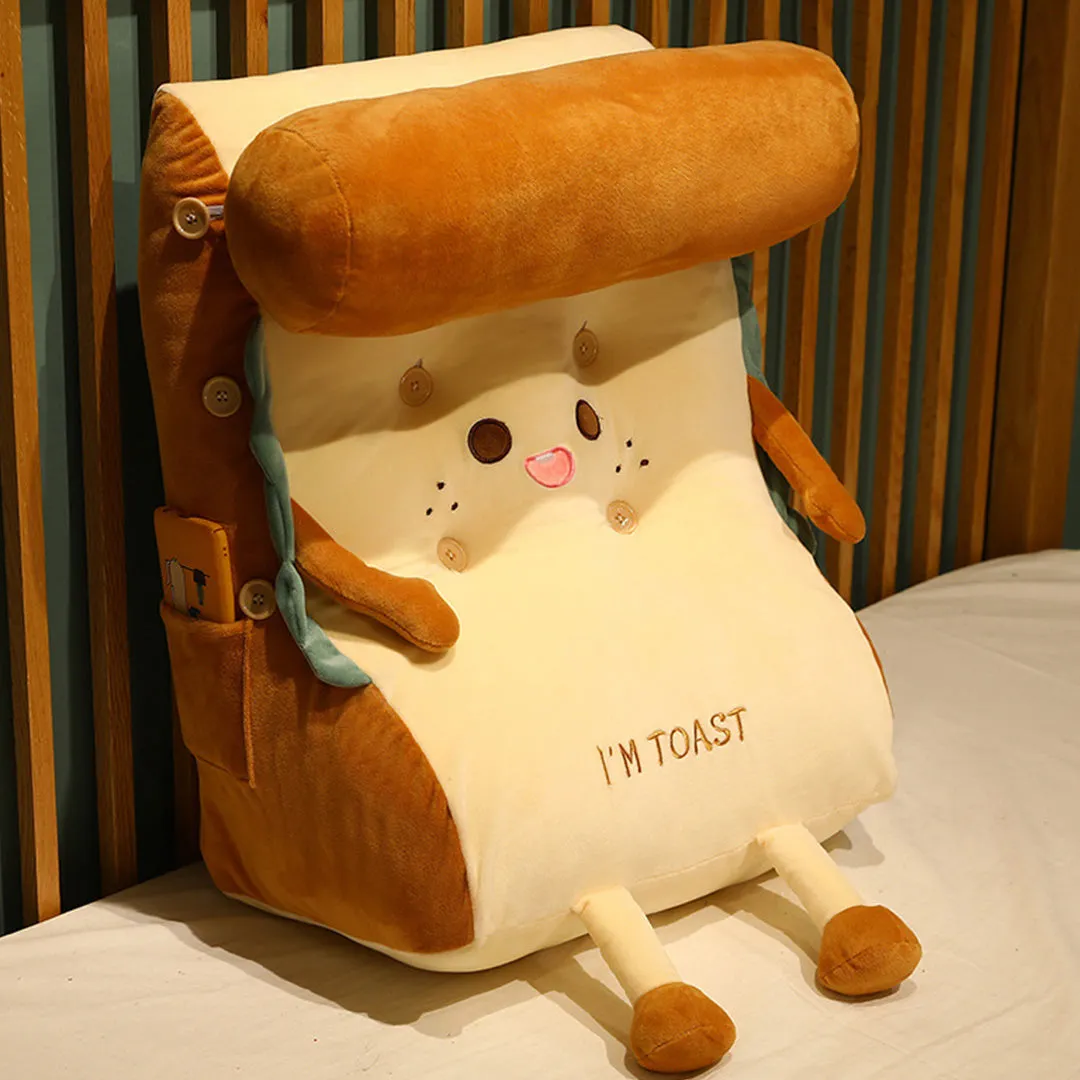 Cute Face Toast Bread Wedge Cushion Small