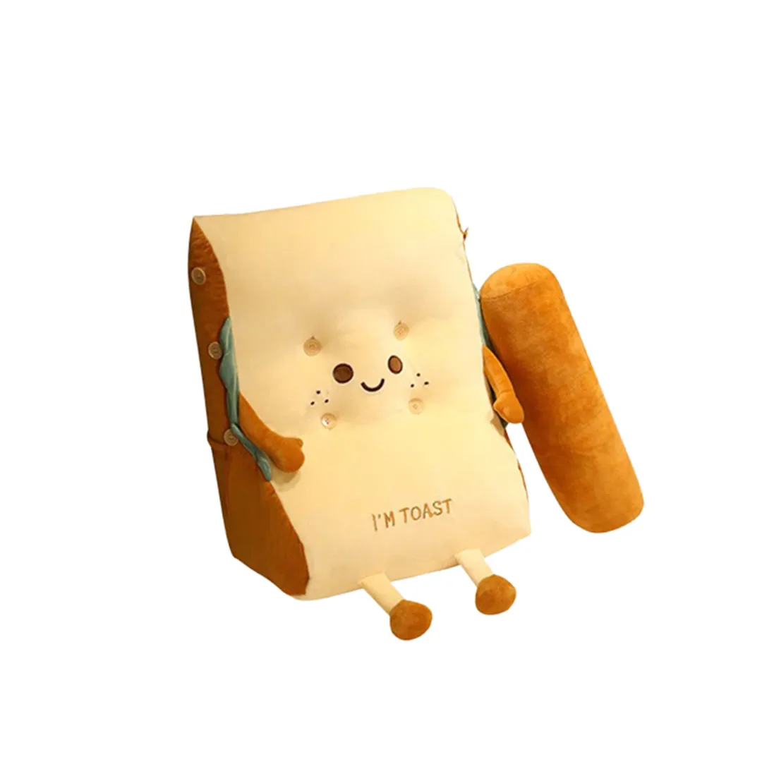 Cute Face Toast Bread Wedge Cushion Small