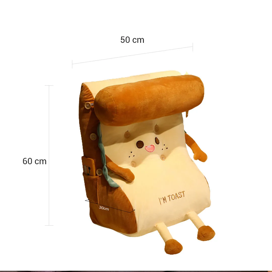 Cute Face Toast Bread Wedge Cushion Small