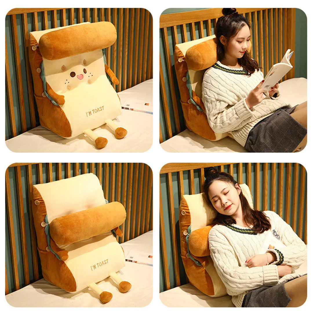 Cute Face Toast Bread Wedge Cushion Small