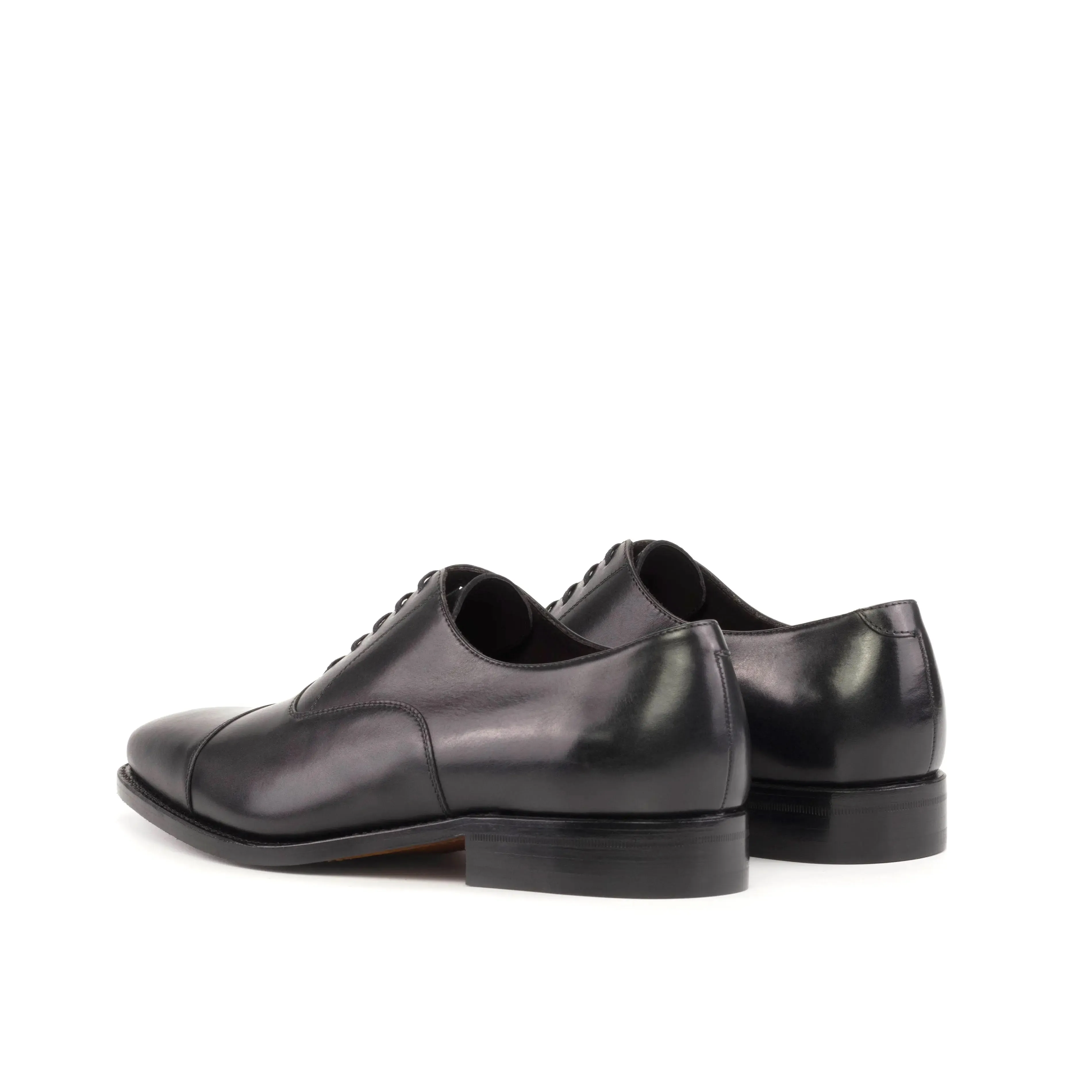 DapperFam Rafael in Black Men's Italian Leather Oxford