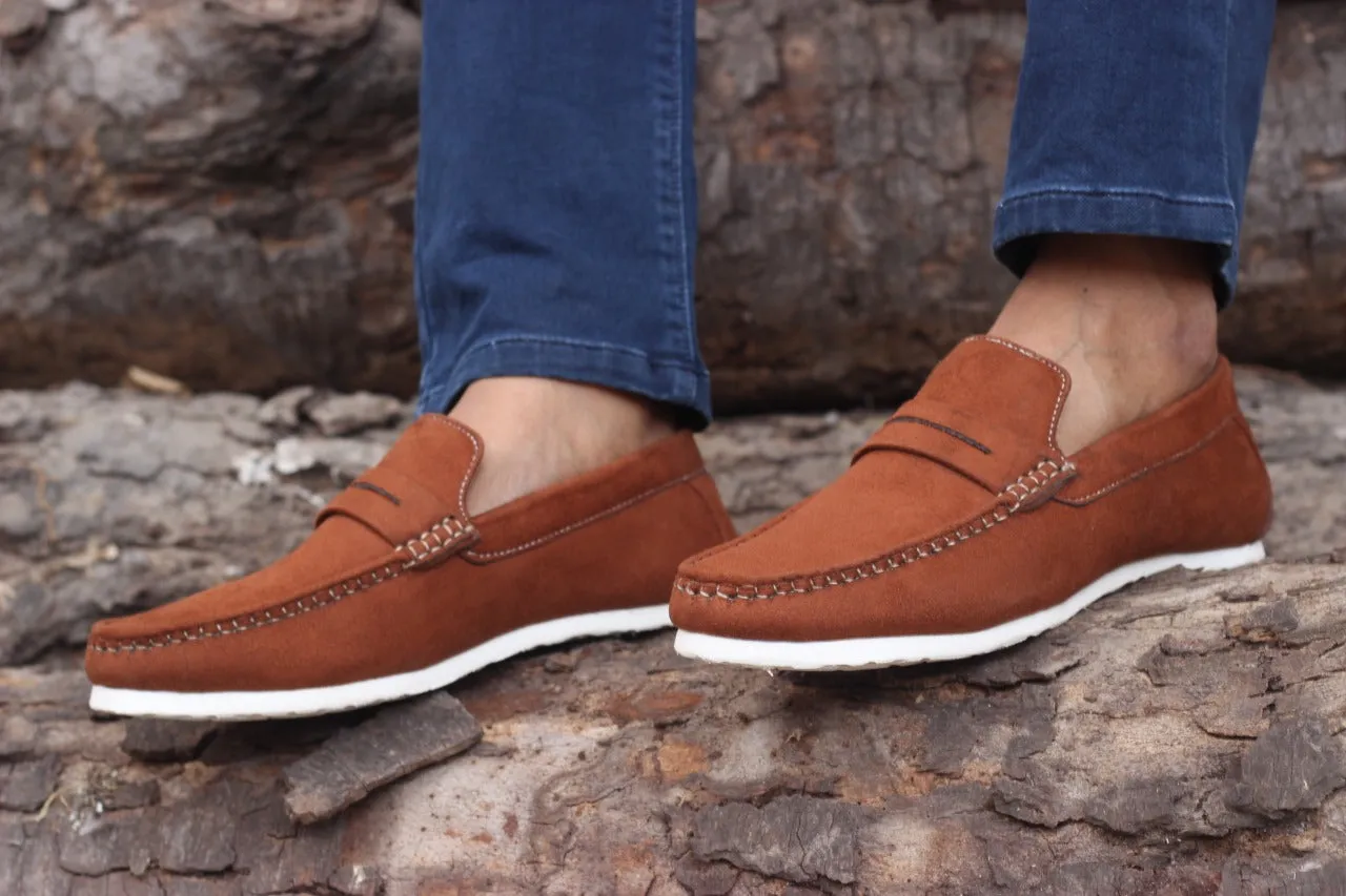 Dark Tan Suede Men Drivers