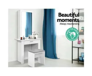 Dressing Table Mirror Stool Mirror Jewellery Cabinet Makeup Storage Desk