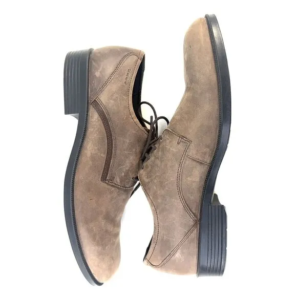Ecco Harold Derby Brown Mens EU 46 Casual Classic Leather Dress Oxford Shoes