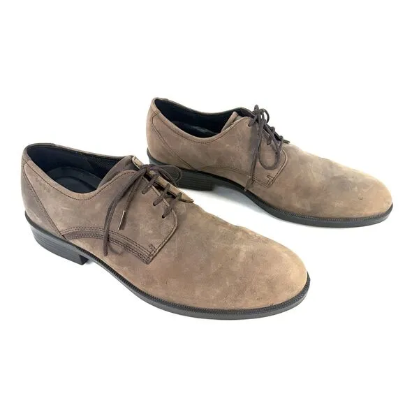 Ecco Harold Derby Brown Mens EU 46 Casual Classic Leather Dress Oxford Shoes