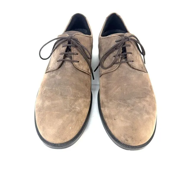 Ecco Harold Derby Brown Mens EU 46 Casual Classic Leather Dress Oxford Shoes