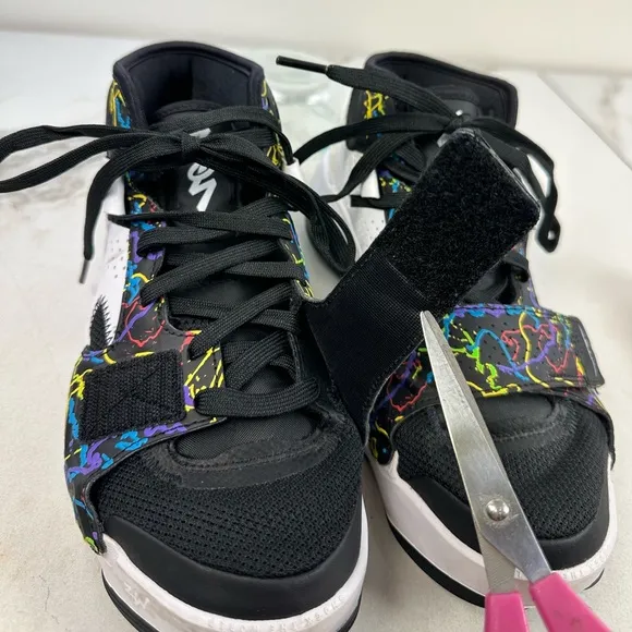 EUC Nike Kids Air Jordan Zion 2 GS Graffiti Basketball Shoes Sneakers, Sz 7Y
