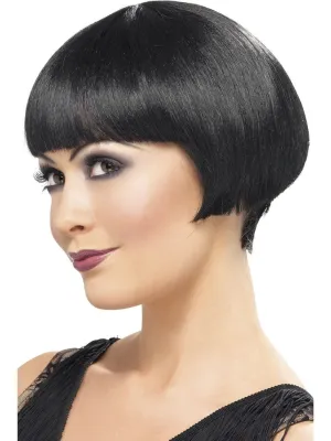 Flapper Bob Wig 20s Black Gangster 1920s Costume Fancy Dress Hair