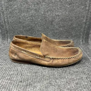 Frye Lewis Venetian Tan Brown Leather Loafers Driving Slip On Casual Mens 13 D