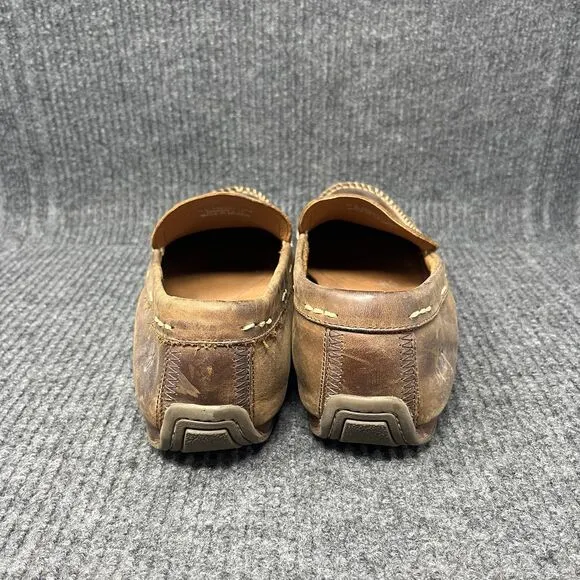 Frye Lewis Venetian Tan Brown Leather Loafers Driving Slip On Casual Mens 13 D