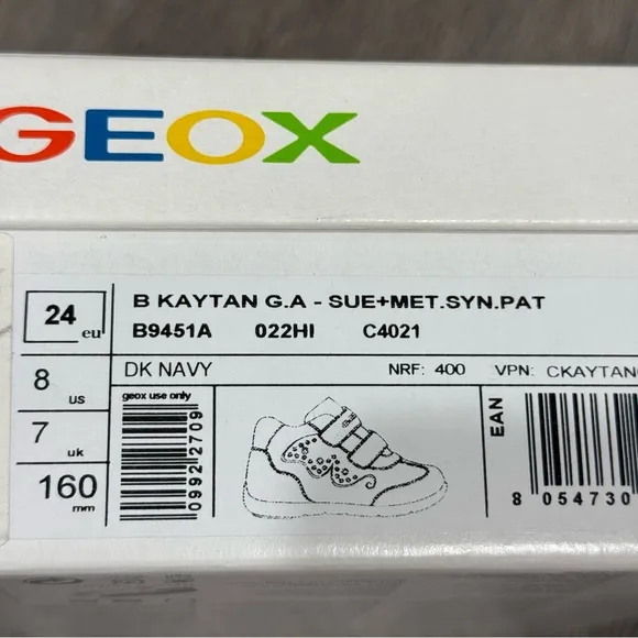 Geox Kids  Leather Shoes with Velcro Straps
