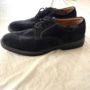 G.H. Bass Patterson Black leather &amp; fabric Derby Shoes lace up SZ 8.5 M NWOT